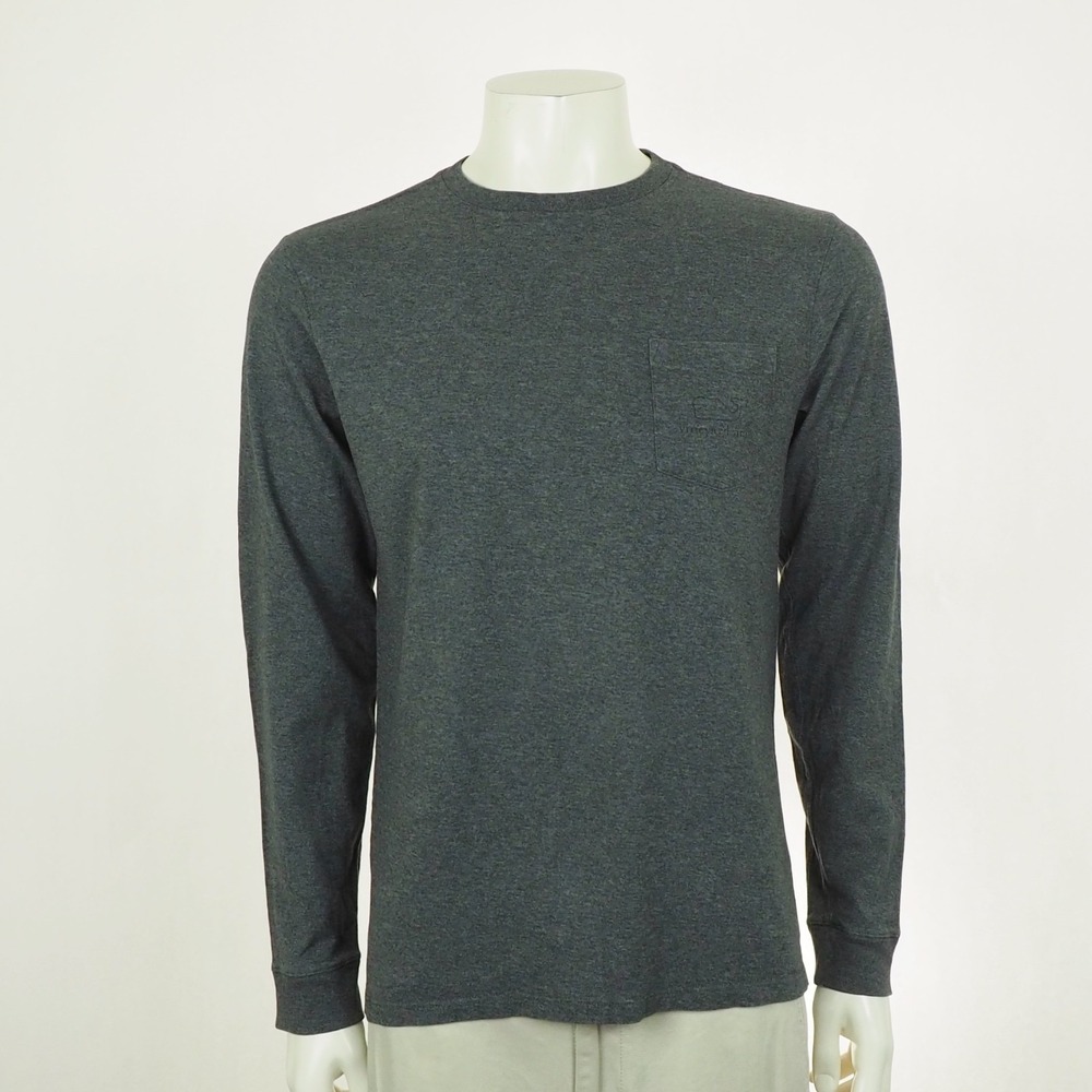 Vineyard Vines Pocket Graphic Tee Shirt Mens Small Vintage Whale Heathered Gray